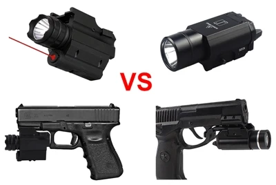 Laser + LED světlo 2-v-1 pro taktické zbraně VS LED světlo pro zbraně